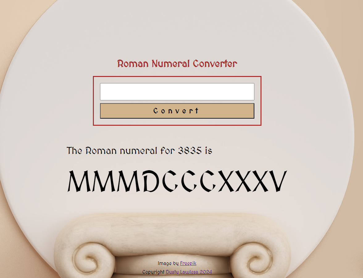 Roman numeral thumbnail